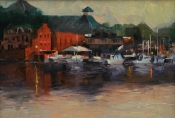 \'Last Light on the Waterfront\' 7X10 Oil