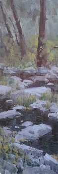'Autumn on Oak Creek' 24x8 Oil on Linen