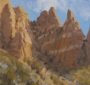 'Margs Draw Pinnacles' 8x8 Oil on Linen