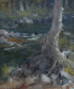 \'Creekside View\' 12x10 Oil on Linen