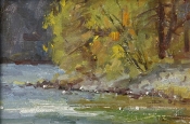 'Morning on the River' 6x9 Oil on Linen