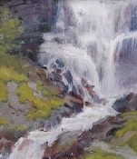 'Bear Creek Falls' 12X10 Oil on Linen