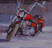 'Red's Ride' 10x10 Oil on Linen