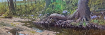'Creek Bottom Blooms' 12x36 Oil on Linen