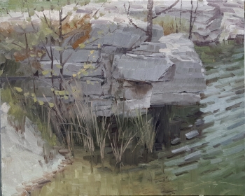'Klondike Park Water Edge' 10x12 Oil on Linen