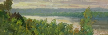 'Sunrise On The Missouri' 12x36 Oil on Linen