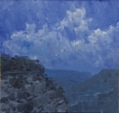 'Moonlit Canyon' 8x8 Oil on Linen