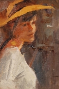 'Summer Hat' 8x5 Oil on Linen