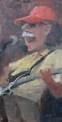 'Rockin' The Pink Hat' 8x4 Oil on Linen