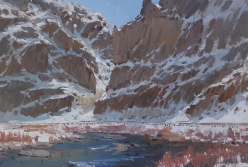 'Canyon Snow' 12x18 Oil on Linen