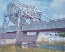 'Draw Bridge Traffic' 10x12 Oil on Linen