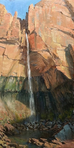 'Emerald Falls' 48x24 Oil on Linen