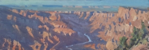 'Sunset At Desert View' 6x18 Oil on Linen