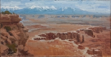 'The White Rim From Grand View' 8x16 Oil on Linen