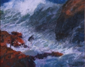 \'Rocks and Surf\' 12X15 Oil