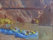 'Loading The Rafts' 12x16 Oil on Linen
