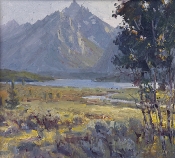 'Teton Sunset II' 18x20 Oil on Linen