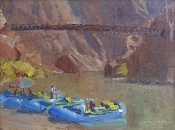 'Loading the Rafts' 12x16 Oil on Linen