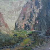 '08/18 Bright Angel Canyon' 6x6 Oil on Linen