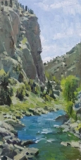 'Browns Canyon Cliffs' 16x8 Oil on Linen