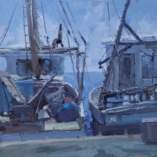 'Dock Mates' 8x8 Oil on Linen