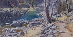 'Early Spring In Browns Canyon' 8x16 Oil on Linen