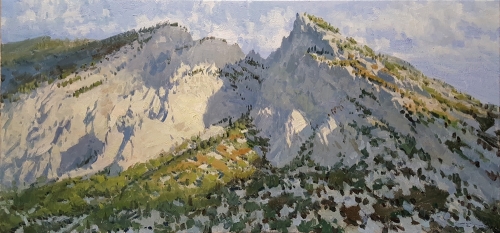 'Sunrise On Chalk Cliffs' 24x48 Oil on Linen