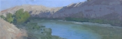 'Sunrise on the River' 4x12 Oil on Linen