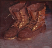 \'Work Boots\' 7X7 Oil on Linen