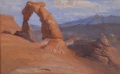 \'Sunset At Delicate Arch\' 16x24 Oil on Linen