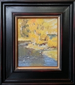 \'Autumn River\' 6x5 Oil on Linen