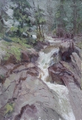 \'Needle Creek Falls\' 12x8 Oil on Linen