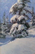 \'Snowy Tree\' 12x8 Oil on Linen