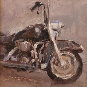 \'Ready To Ride\' 8x8 Oil on Linen