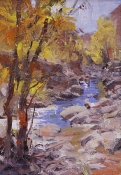 \'Down The West Fork\' 10x7 Oil on Linen