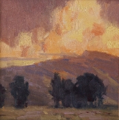 'Sunset Cloudburst' 10x10 Oil on Linen