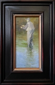 \'Working the Shadows\' 7x3.5 Oil on Linen