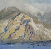 'Snowy Chalk Cliffs' 12x12 Oil on Linen