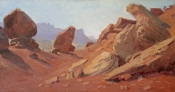 'Vermillion Cliffs Rock Garden' 8x16 Oil on Linen