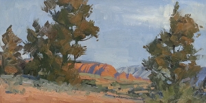 'Distant Red Rocks' 12x24 Oil on Linen