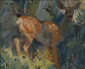 'Yearling Dance' 10x12 Oil on Linen
