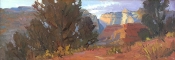 'Sunset in Boynton Canyon' 8x24 Oil on Linen