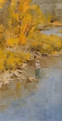 'Autumn Angler'12x6 Oil on Linen