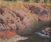 'Jumping Rocks' 10x12 Oil on Linen