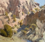 'Side Canyon Trickles' 6x6 Oil on Linen