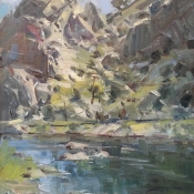 'Browns Canyon Rocks' 12x12 Oil on Linen