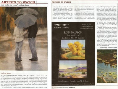 Southwest Art Magazine's "Artist to Watch" Article