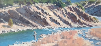 'A Morning Line In The Water' 12x24 Oil on Linen