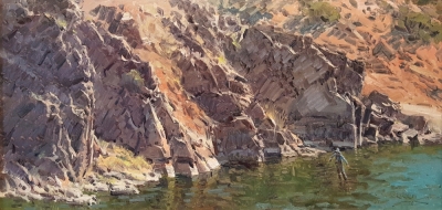 'Among The Rocks' 18x36 Oil on Linen