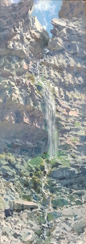 'Cascade Creek Falls' 36x12 Oil on Linen